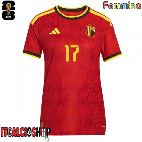 Belgio Charles De Ketelaere #17 Prima Maglia Femmina Mondiali 2026 Manica Corta